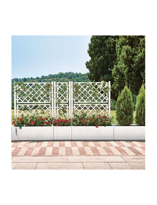 DELUXE PLANTER WITH ESPALIER 43x43x142cm WHITE