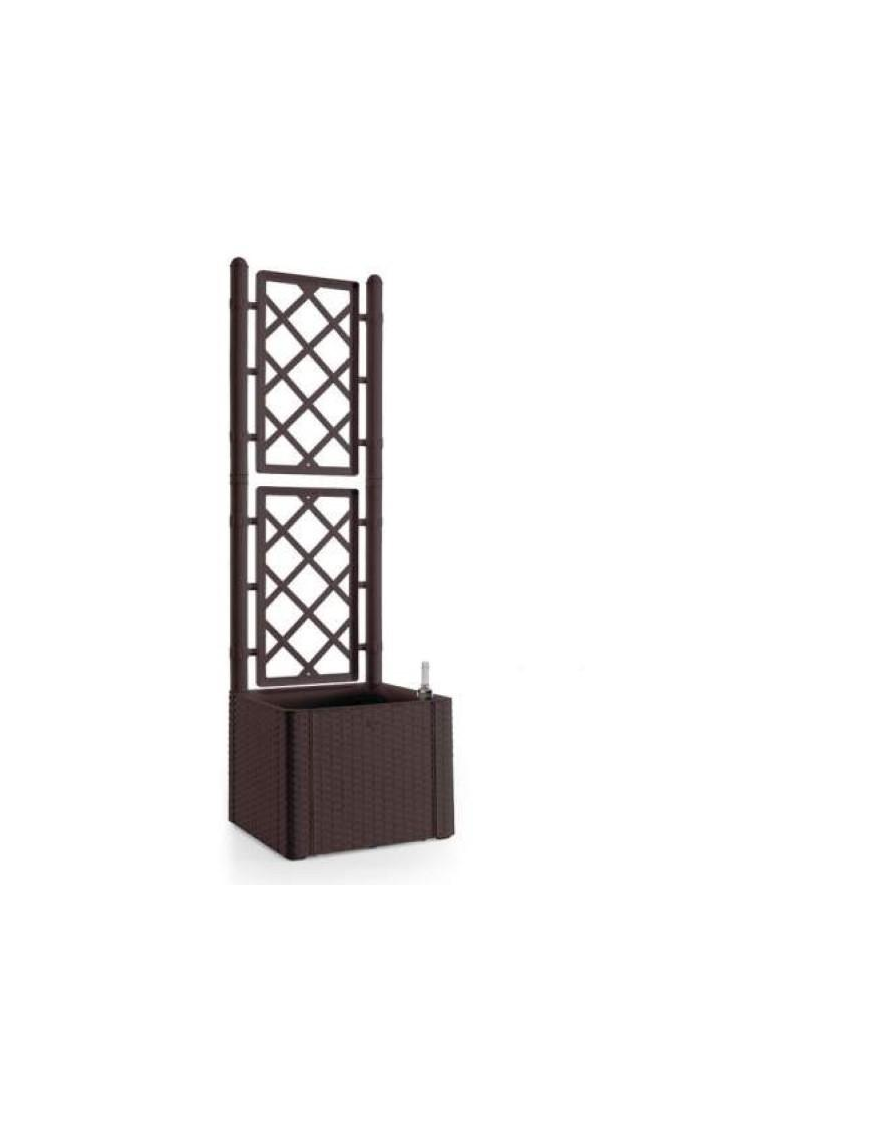 DELUXE PLANTER WITH ESPALIER 43x43x142cm BROWN