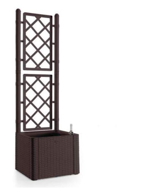 DELUXE PLANTER WITH ESPALIER 43x43x142cm BROWN