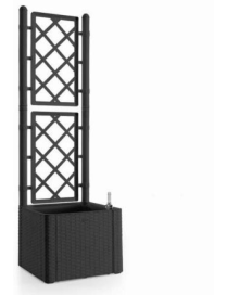 DELUXE PLANTER WITH ESPALIER 43x43x142cm GRAY