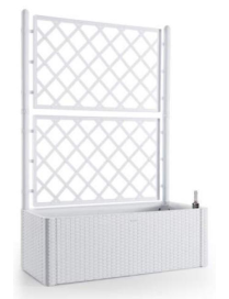 FIORIERA DELUXE CON SPALLIERA 100x43x142cm BIANCO
