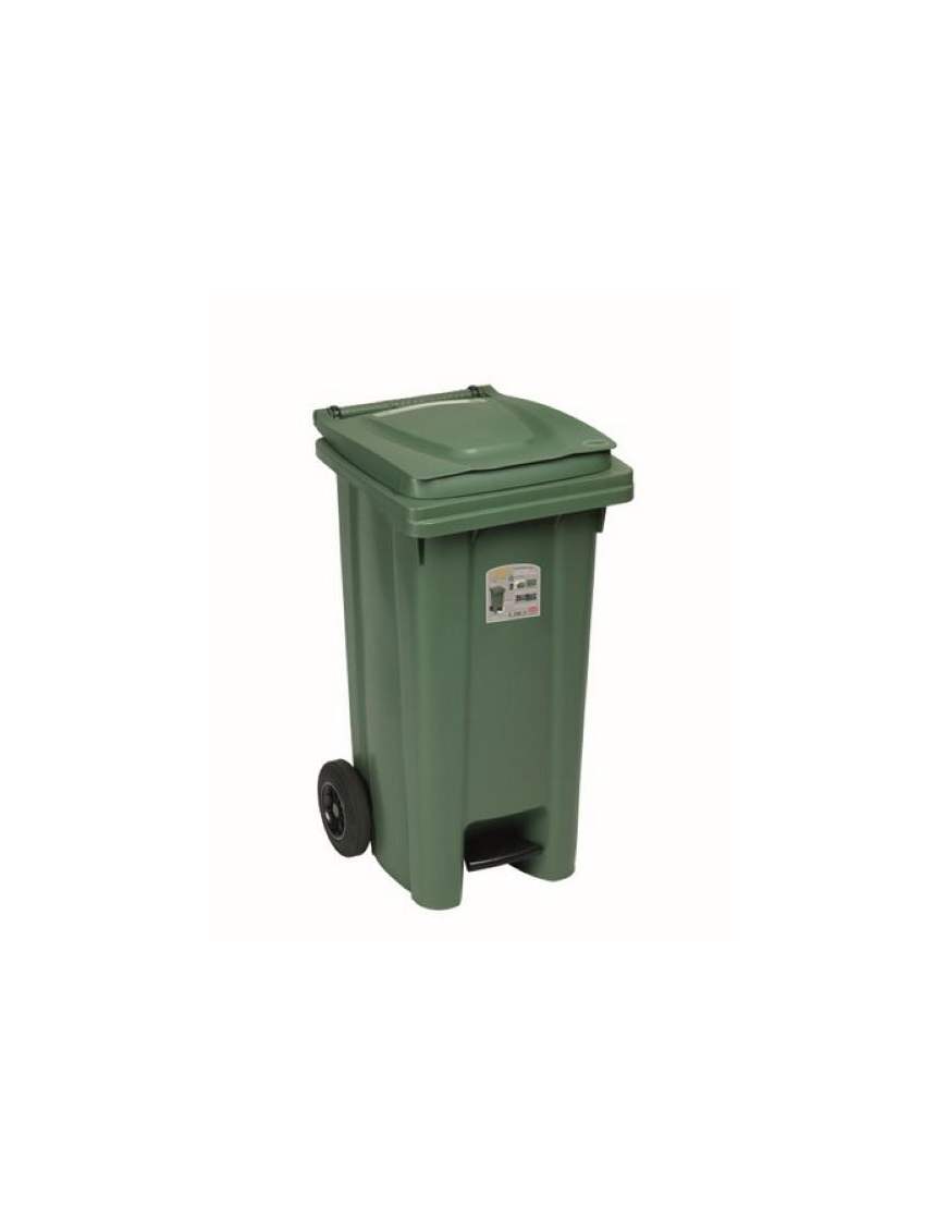 CONTENITORE 120lt CON PEDALE VERDE