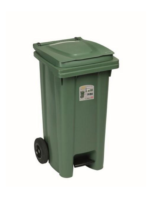 CONTENITORE 120lt CON PEDALE VERDE