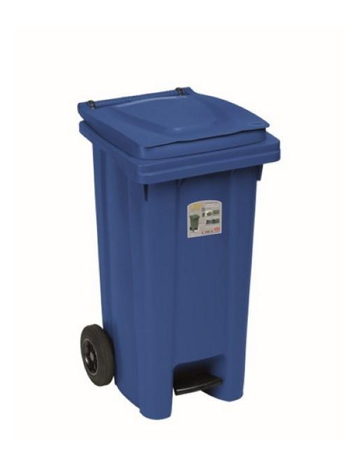 CONTENITORE 120lt CON PEDALE BLU