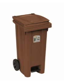 CONTENITORE 120lt CON PEDALE MARRONE