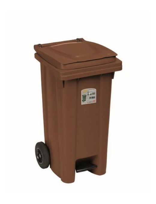CONTENITORE 120lt CON PEDALE MARRONE