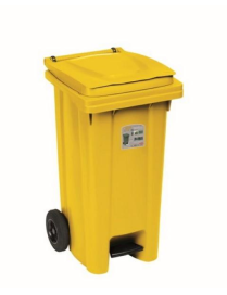 CONTENITORE 120lt CON PEDALE GIALLO