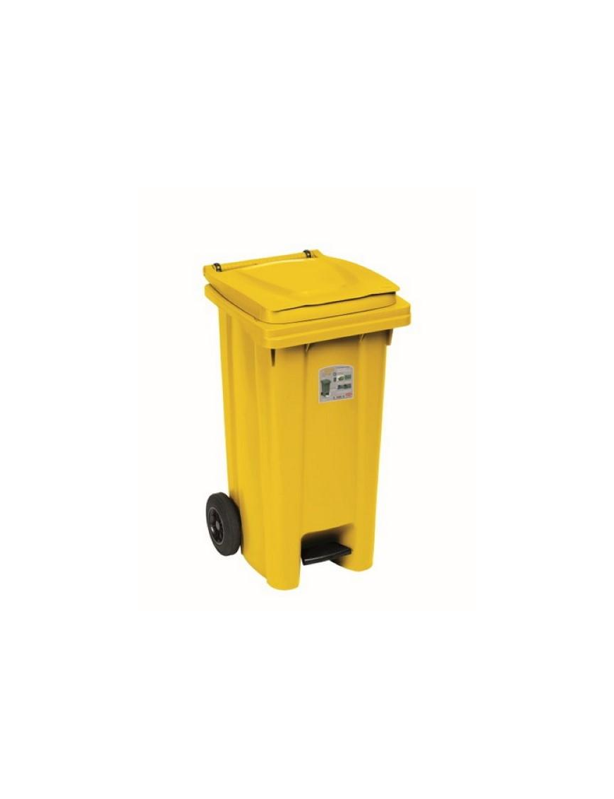 CONTENITORE 120lt CON PEDALE GIALLO