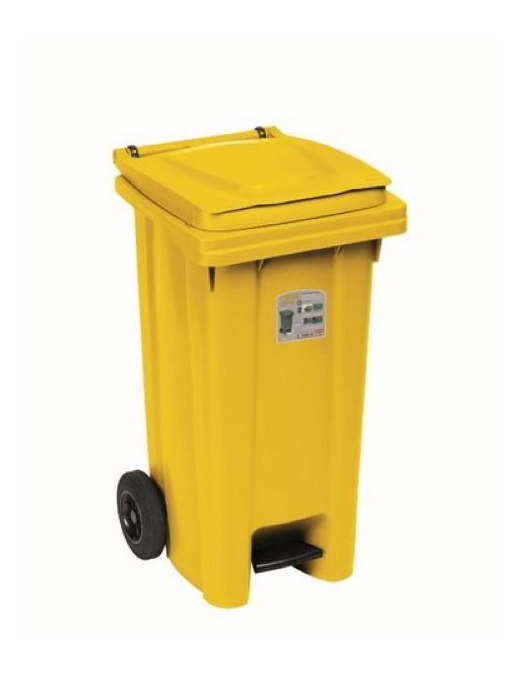 CONTENITORE 120lt CON PEDALE GIALLO