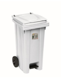 CONTENITORE 120lt CON PEDALE BIANCO