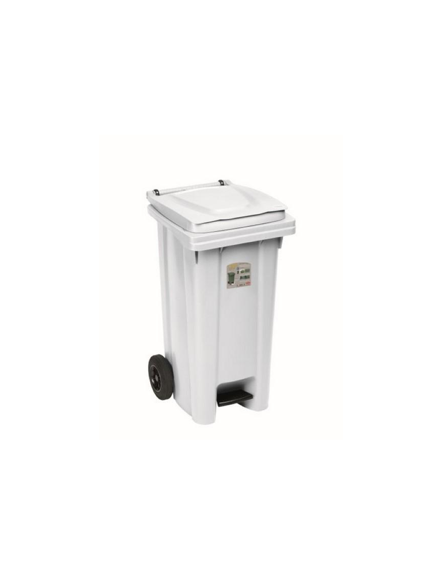 CONTENITORE 120lt CON PEDALE BIANCO