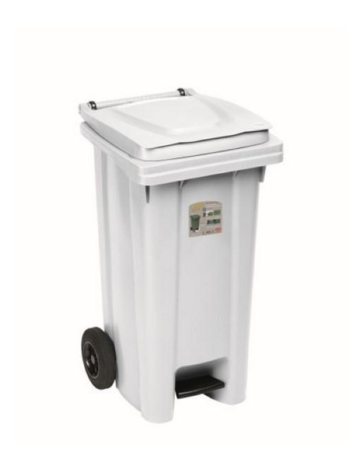 CONTENITORE 120lt CON PEDALE BIANCO