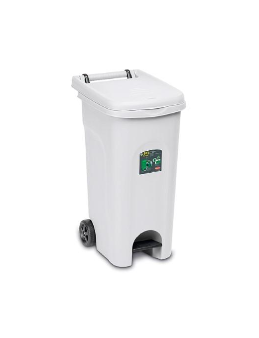 URBAN ECO PEDAL WASTE BIN 80lt WHITE