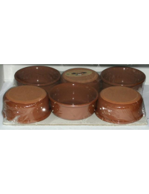 TEGAMINI SET DA 6 PEZZI MIELE DIAMETRO 14 CENTIMETRI