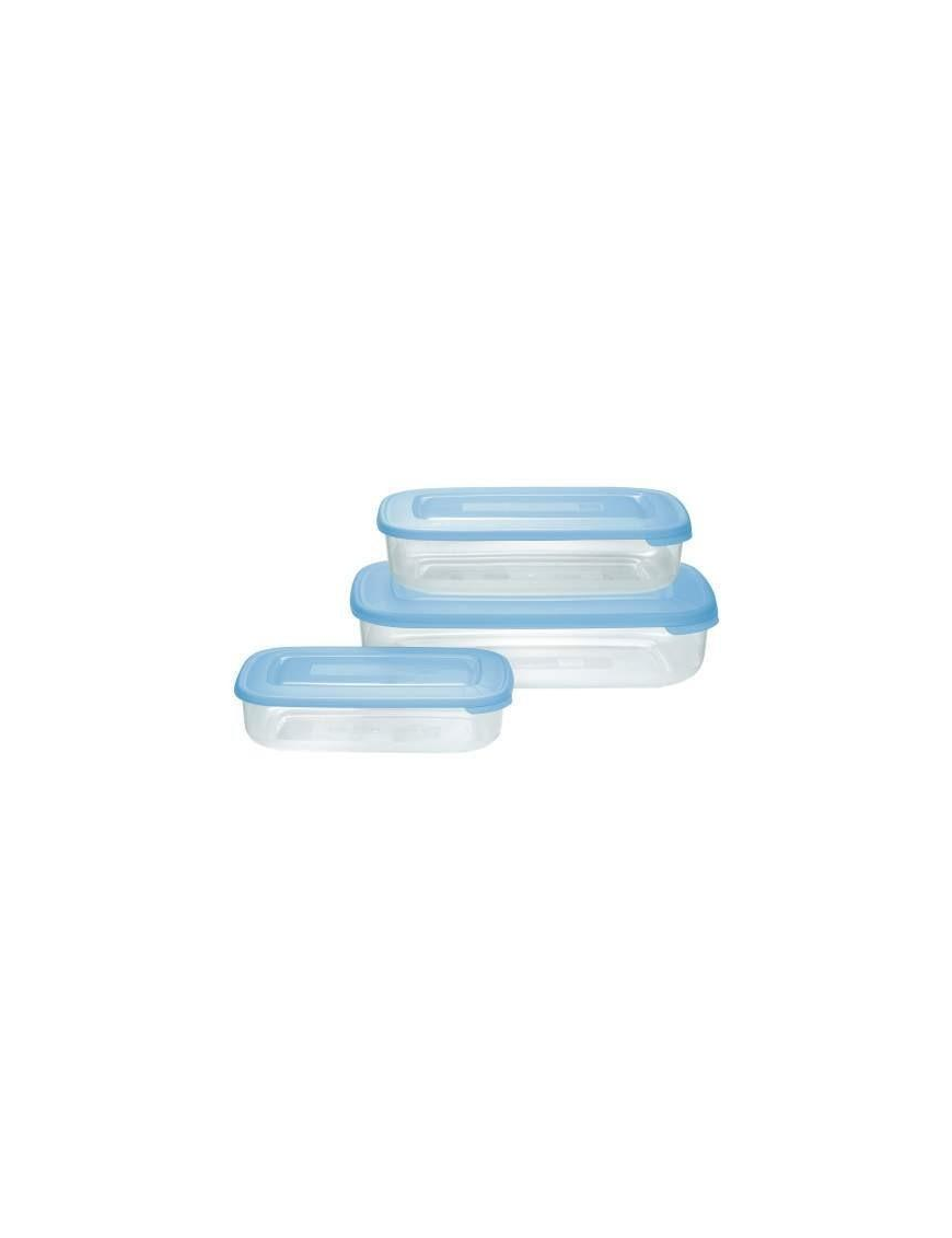 3-PIECE RECTANGULAR FRIDGE BOX TRANSPARENT BLUE
