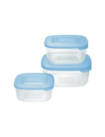 FRIGO BOX QUADRATO 3 PEZZI TRASPARENTE AZZURRO