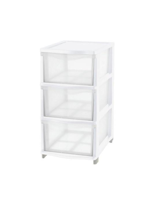 CHEST OF 3 MEDIUM WHITE DRAWERS