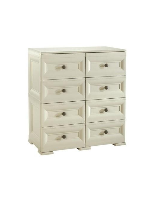 OMNIMODUS LINE CHEST OF 8 DRAWERS ANGORA