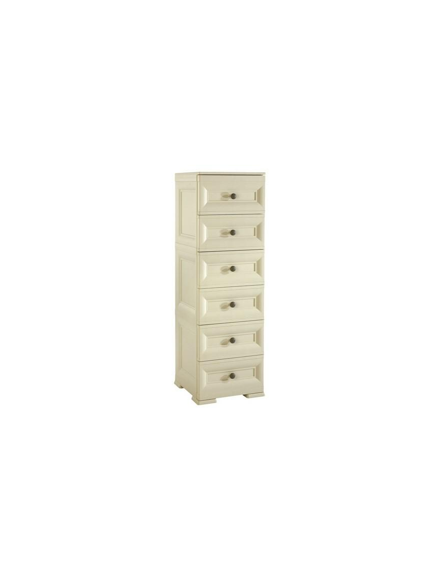 OMNIMODUS LINE CHEST OF 6 DRAWERS ANGORA
