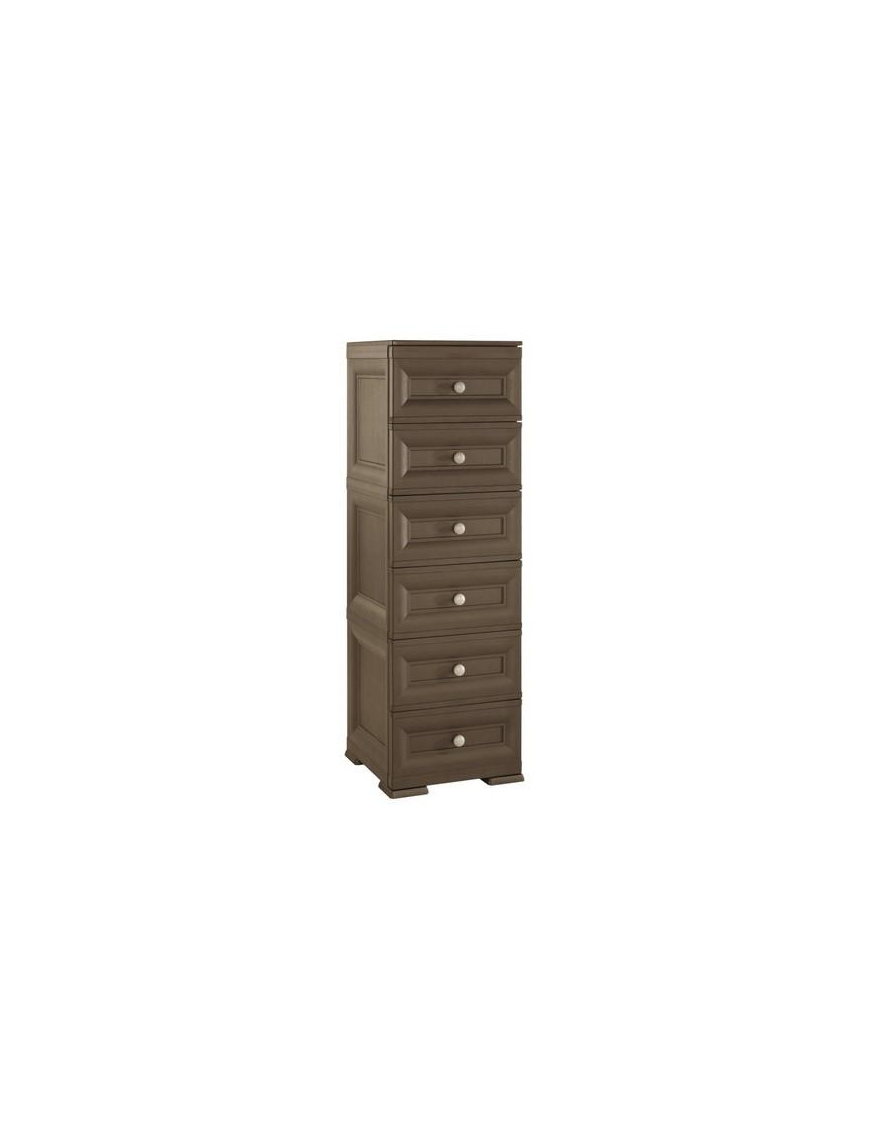 OMNIMODUS LINE CHEST OF 6 DRAWERS BROWN