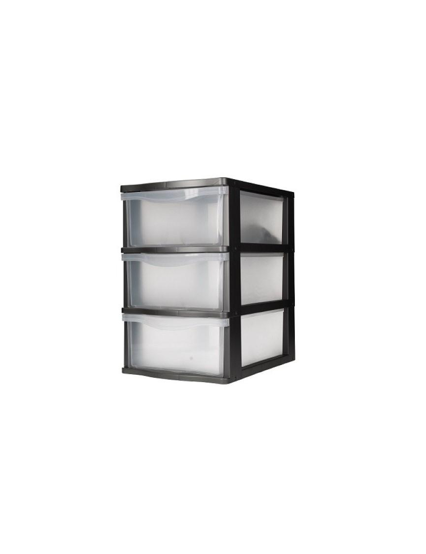 CHEST OF 3 MEDIUM GRAY DRAWERS