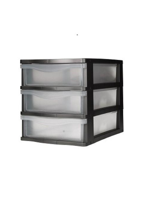 CHEST OF 3 LOW DRAWERS GRAY