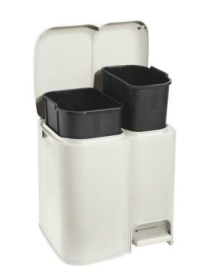 SEPARATE WASTE BIN PATTY 2 WHITE
