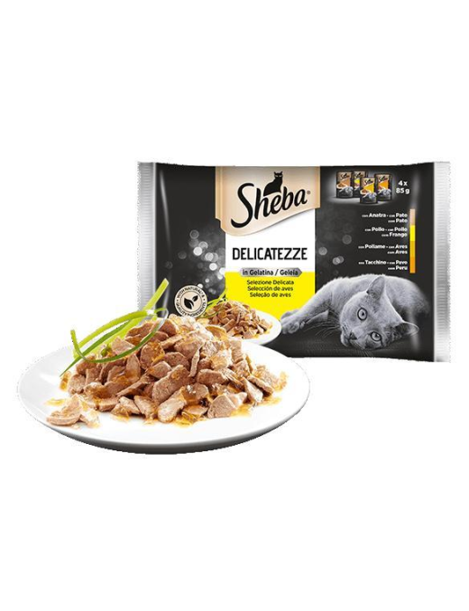 SHEBA DELICATEZZE GELATINA POLLO 4x85 GRAMMI