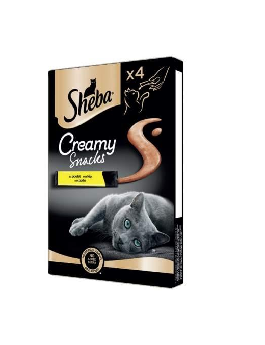 SHEBA CREAMY SNACK POLLO 4x12 GRAMMI