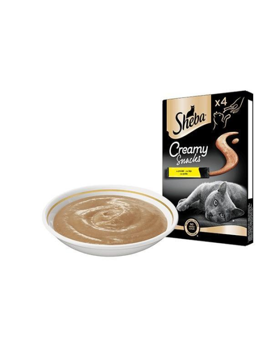 SHEBA CREAMY SNACK POLLO 4x12 GRAMMI
