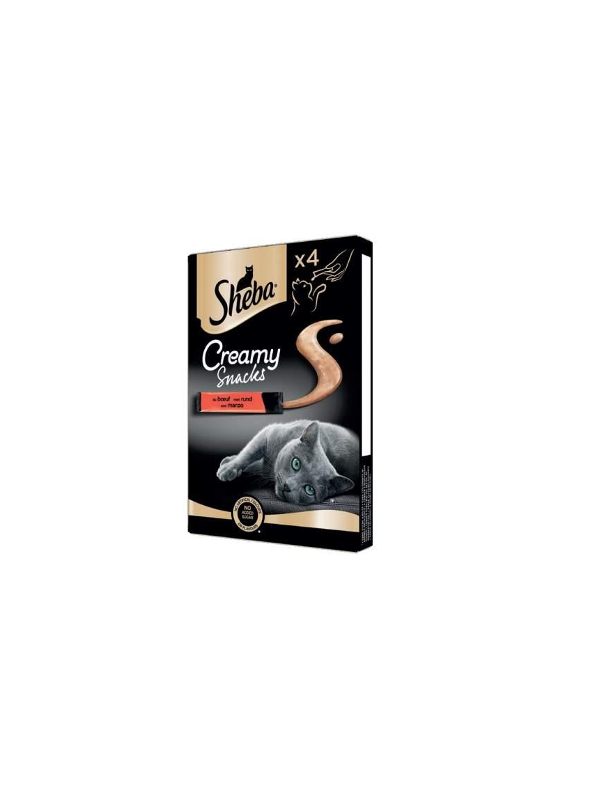 SHEBA CREAMY SNACK MANZO 4x12 GRAMMI