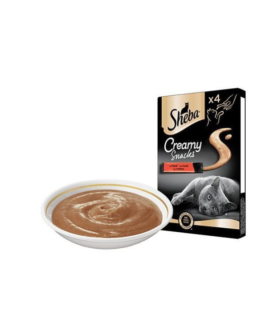 SHEBA CREAMY SNACK MANZO 4x12 GRAMMI