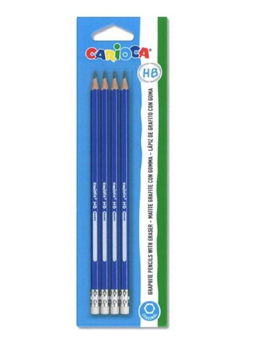 CARIOCA MATITE HB 4pezzi CON GOMMA