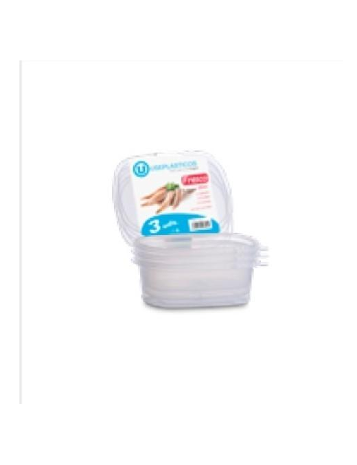 FRESH OVAL CONTAINER 12x8x4.5 CENTIMETERS 3 PIECES