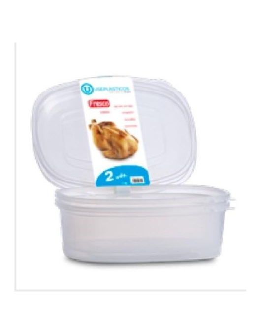 FRESH OVAL CONTAINER 25x19x8 CENTIMETERS 2 PIECES