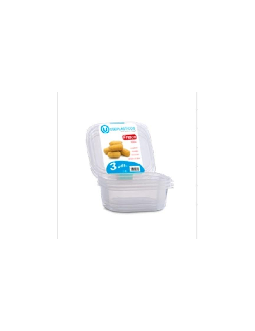 FRESCO SQUARE CONTAINER 13.5x12x5.5 CENTIMETERS 3 SHELVES