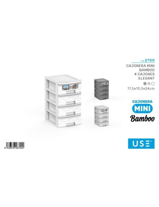 BAMBOO ELEGANT MINI 4 DRAWER CHEST
