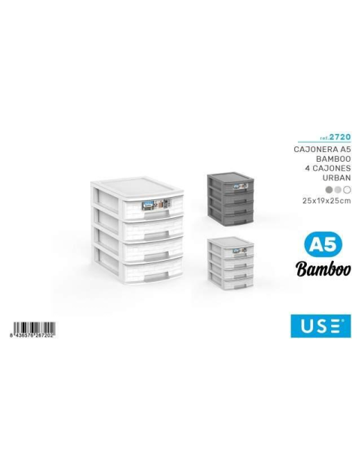 BAMBOO ELEGANT A5 4 DRAWER CHEST