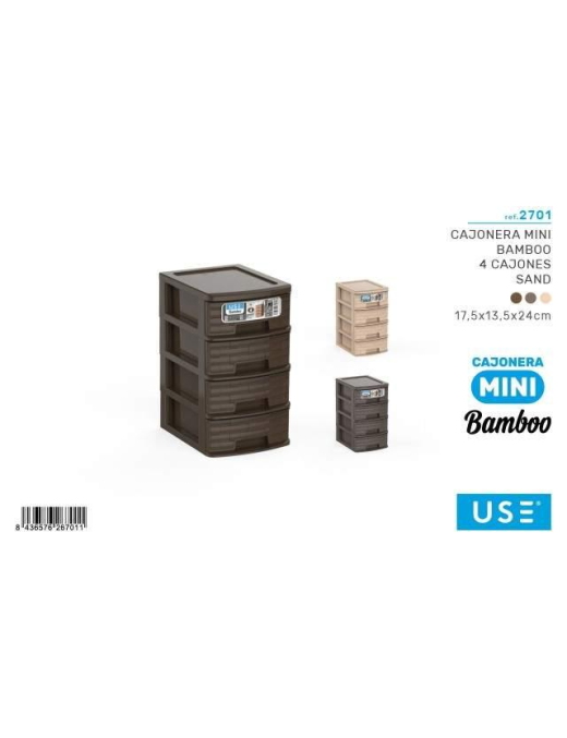 BAMBOO SAND MINI 4 DRAWER CHEST