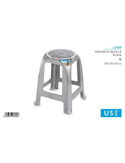 REJILLA SILVER STOOL 35x47 CENTIMETERS