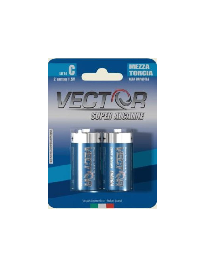 PILA SUPER ALCALINA MEZZATORCIA 2 PEZZI BLU