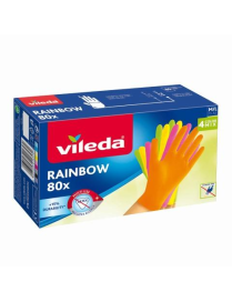 VILEDA MEDIUM AND LARGE RAINBOW GLOVES 80 PIECES