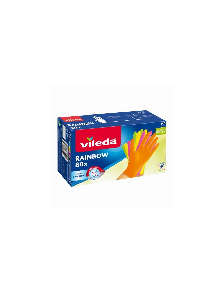 VILEDA GUANTI RAINBOW MEDI E GRANDI 80 PEZZI