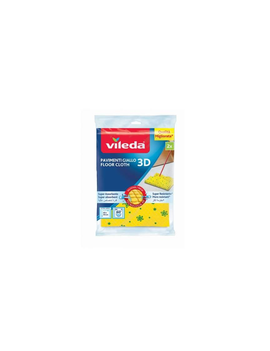 VILEDA PANNO PAVIMENTI GIALLO 3D 2 PEZZI