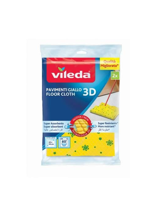 VILEDA YELLOW 3D FLOOR CLOTH 2 PIECES