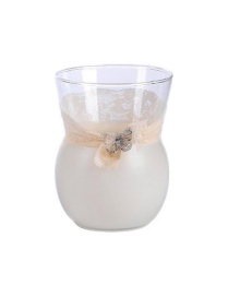 L.MACRAME CREMA VASO 18cm PAY$$