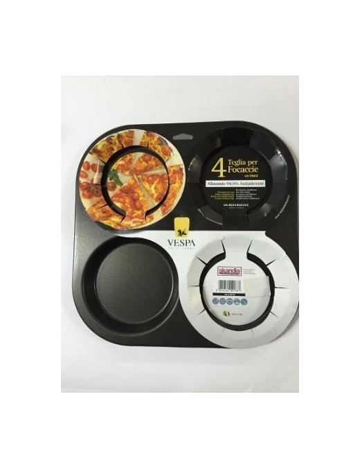 NON-STICK LINE TRAY FOR 4 FOCACCINES 32x32x2 CENTIMETERS