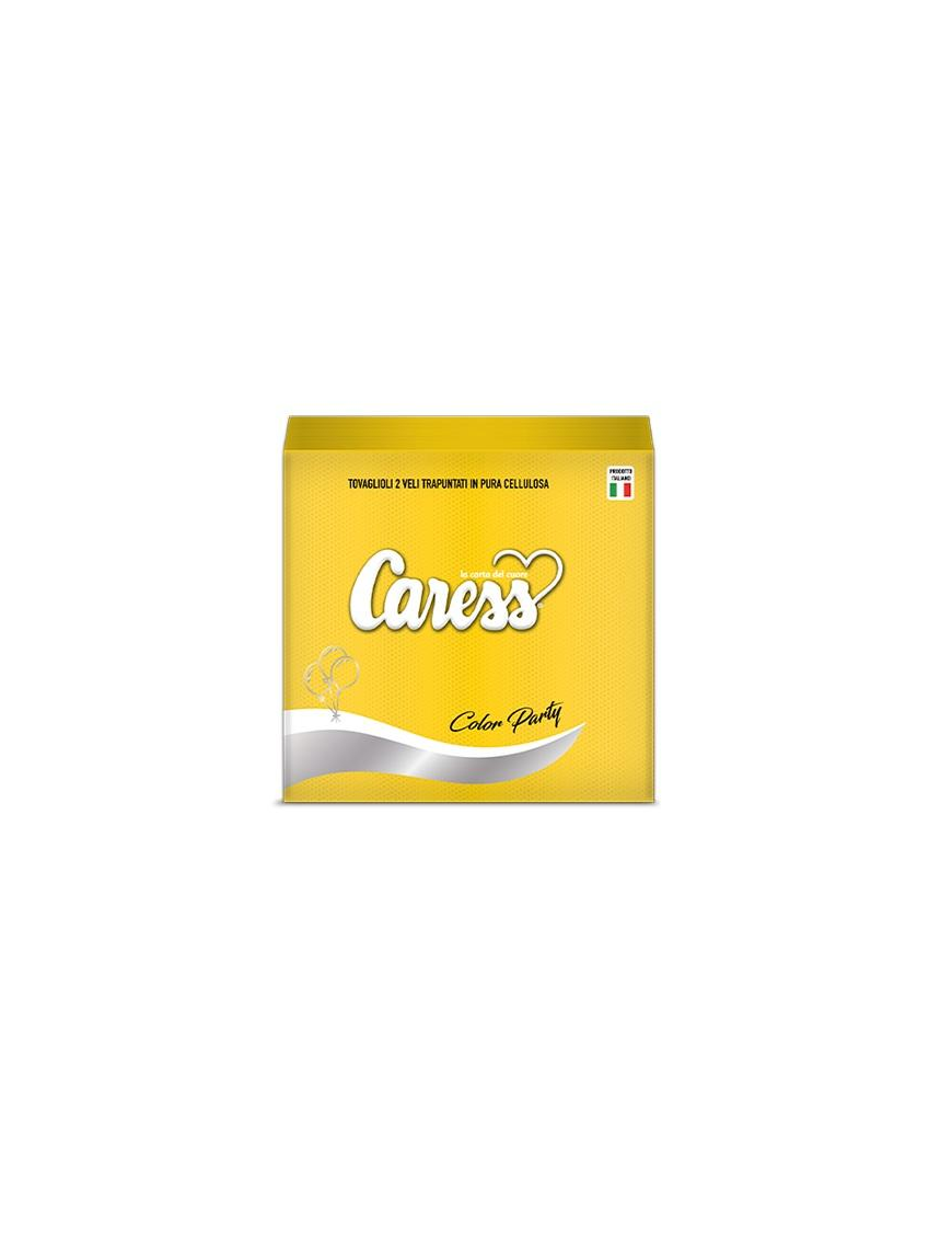LINEA PARTY CARESS GIALLO TOVAGLIOLI 33x33 CENTIMETRI 2 VELI 25 PEZZI