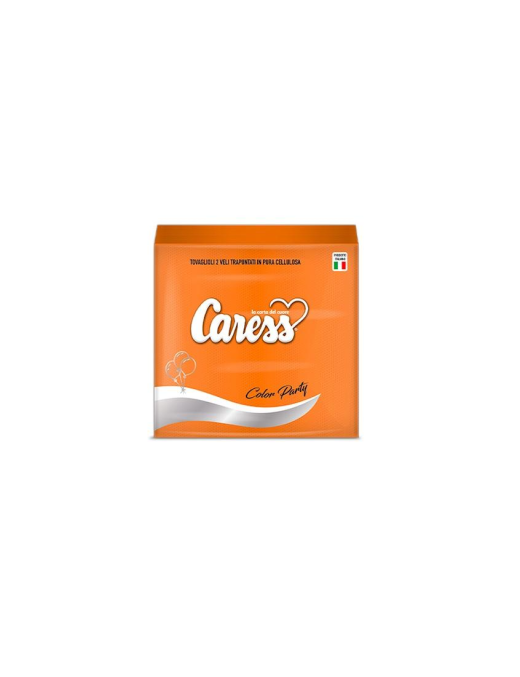 LINEA PARTY CARESS ARANCIONE TOVAGLIOLI 33x33 CENTIMETRI 2 VELI 25 PEZZI