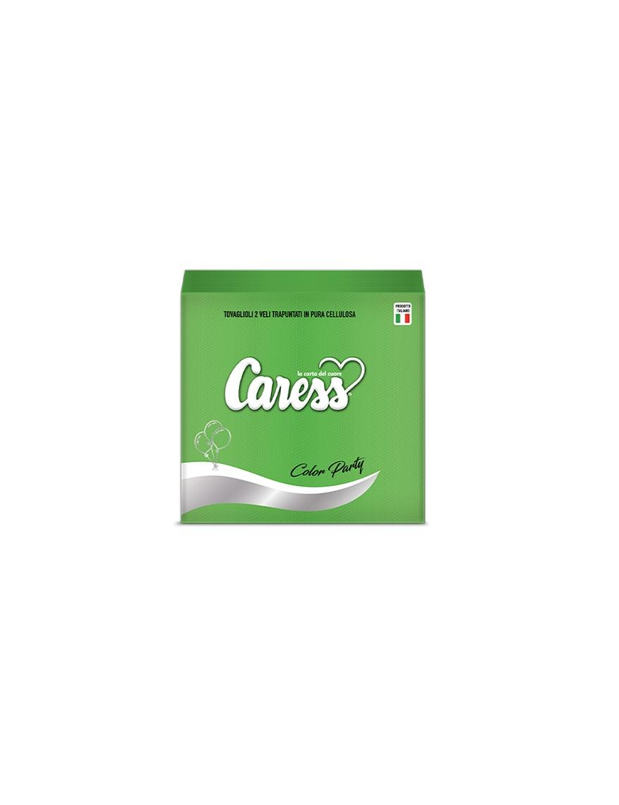 LINEA PARTY CARESS VERDE TOVAGLIOLI 33x33 CENTIMETRI 2 VELI 25 PEZZI